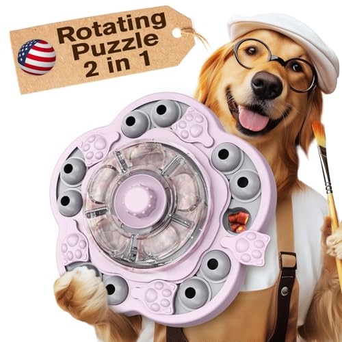 KADTC Spinning-Puzzle-Spielzeug für Welpen, geistige Spiele, Stufe 3-in-1, Futterspender, langsames Füttern, Leckerli-Puzzles, Gehirnstimulation, interaktiv, halten Sie sie beschäftigt, Langeweile KADTC Spinning-Puzzle-Spielzeug für Welpen, geistige Spiele, Stufe 3-in-1, Futterspender, langsames Füttern, Leckerli-Puzzles, Gehirnstimulation, interaktiv, halten Sie sie beschäftigt, Langeweile von KADTC