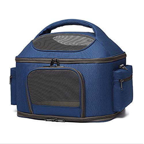 Haustier Tragetasche Katze Welpen Einkaufstasche Airline Zugelassen Pet Handträger für Katze und Hund Tragbare Reise Pet Bag（Blau） von KADUNDI