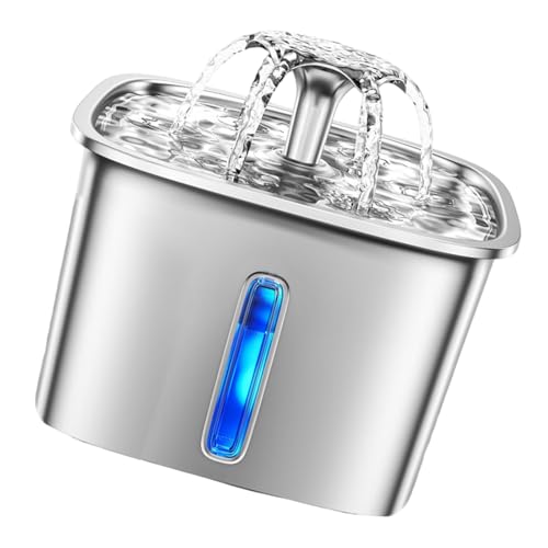 Automatische Haustier Wasserbrunnen Elektrischer Wasserer Schüssel Wasserspender Für Katzen Hundereiniger Edelstahl Brunnen Ruhiges Haustier von KAHDGSS