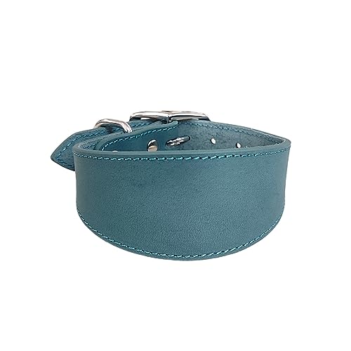 Breit gepolstertes Hundehalsband, echtes Leder, Welpenhalsband für Lurcher, italienische Windhunde, bequemes Haustierzubehör, Leder, gepolstert, breit von KAHDGSS