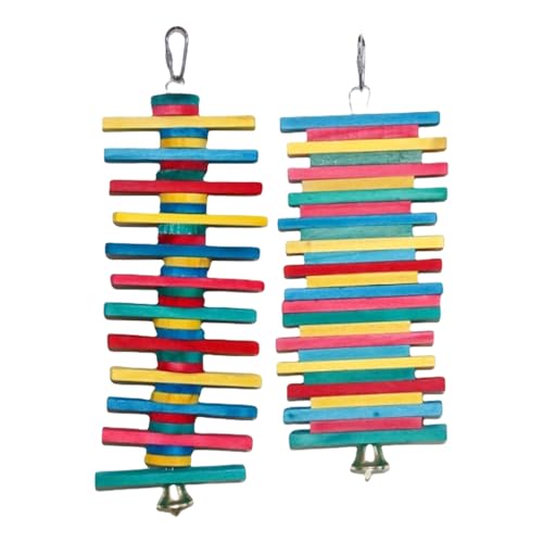 Holzvogelspiel Spielzeug Buntes Hangseil Für Conures Caiques Haustier Vögel Käfigzubehör Holz Vogelspielzeug Für Papageien Kauen von KAHDGSS