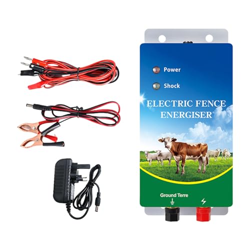 KAHDGSS Elektrozaun-Energizer, 230 V, verstellbarer 2J-Ausgang für Hunde, Hühner, Pferde, Rinder, Schafe, Schweine und Nutztier-Kontrolle, Bauernhof-Zaunausrüstung von KAHDGSS