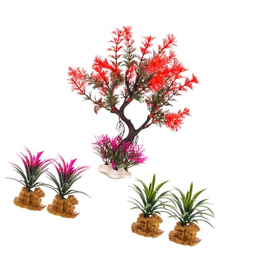 KAHDGSS Künstliche Pflanze mit Sockel, leicht zu reinigen, Pflege für Aquarien in verschiedenen Größen, Landschaft, Wasserpflanze, Aquarien, künstlich von KAHDGSS