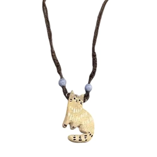 Katzen Form Anheize Halskette Zarte Halskette Verstellbar Bequemer Schmuck Geeignet Für Verschiedene Anlässe Vintage Cats Anhänger von KAHDGSS