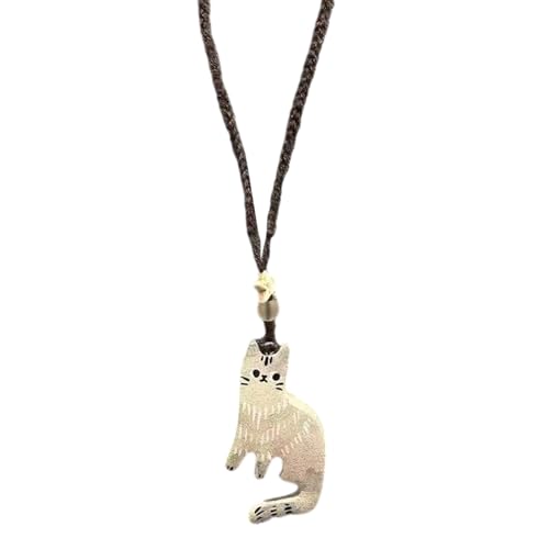 Katzen Form Anheize Halskette Zarte Halskette Verstellbar Bequemer Schmuck Geeignet Für Verschiedene Anlässe Vintage Cats Anhänger von KAHDGSS