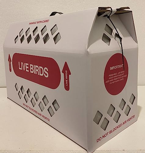 KAHIDJI Versandbox für lebende Vögel, weniger teure Größe, 45,7 x 20,3 x 30,5 cm, für Geflügel, Tauben und Kanarienvögel, 2 Boxen von KAHIDJI