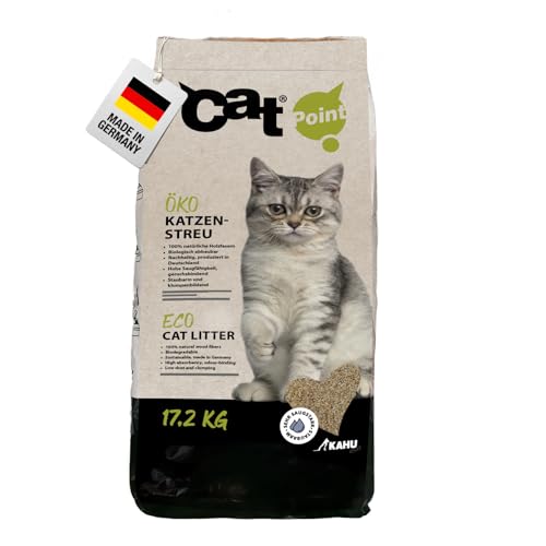 KAHU ECO 100% natürliches Katzenstreu • Klumpstreu • Naturstreu • Bio Holz Granulat Streu • 100% kompostierbar und biologisch abbaubar 17.2kg (40L) von KAHU