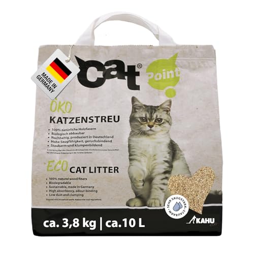 KAHU ECO 100% natürliches Katzenstreu • Klumpstreu • Naturstreu • Bio Holz Granulat Streu • 100% kompostierbar und biologisch abbaubar • 3.8kg (10L) von KAHU