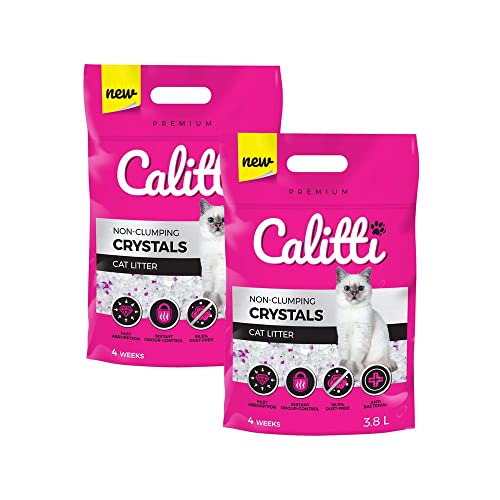 KAHU by CALITTI Micro Silikat Katzenstreu • Premium Crystals Silikatstreu • Saugstark Kiselgel • Katzensand • Staubfrei • Klumpfrei • 2er Pack (7,6L) • Feinheit: Crystals von KAHU