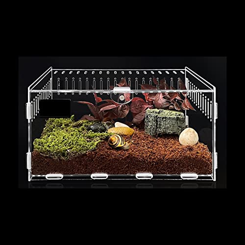 Tragbares Terrarium,Reptilien Zuchtbox Transparente Insekten Fütterungsbox Acryl Reptilienzuchtbox für Eidechse Spide Hornfrosch Käfer 10 * 8 * 7CM von KAIAIWLUO