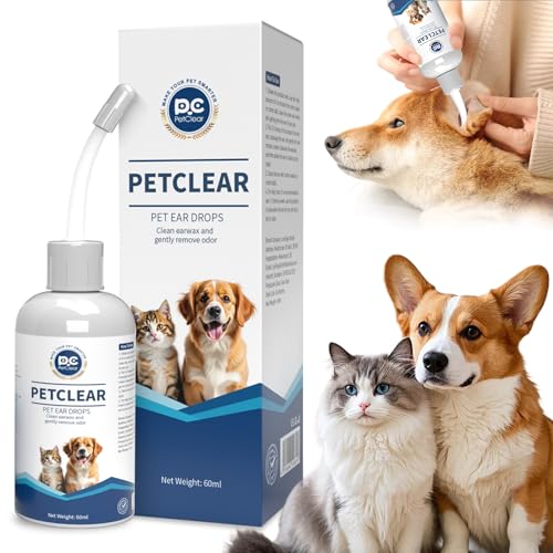 Ohrreiniger Hund & Katze 60ml, Ohrentropfen für Hunde & Katzen Stoppen Ohrenentzündungen, Juckreiz, Ohrenschmalz, Schmutz, Geruch (3 * 60ml) von KAILE FREE STYLE
