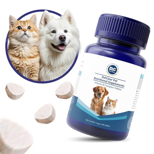 Vitamin B Komplex für Hunde & Katzen (200 Tabletten),mit Vitamin B1, B2, B3, B5, B6, B7, B9, B12 Unterstützt das Nervensystem, die Gesundheit von Haut und Fell, die Darmgesundheit von KAILE FREE STYLE