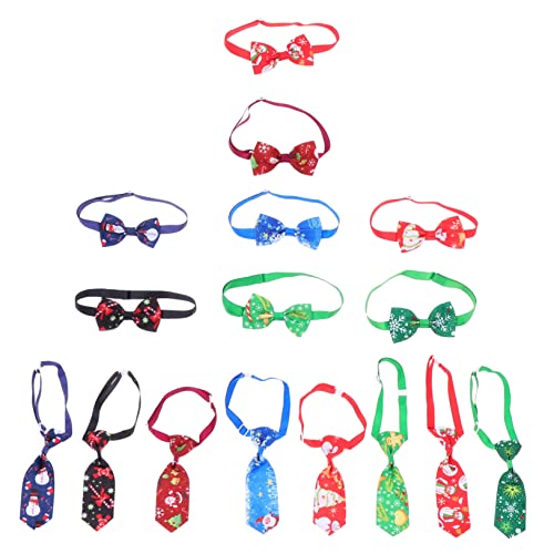 KAILIKETIY 16 Stück Haustier Fliegen Accessoires Krawatten Glitzernde Weihnachts Hundeschleifen Weihnachtsparty Bandanas Dekorationen Krawatte Hundeschleife Bandana Welpenhalsbänder von KAILIKETIY