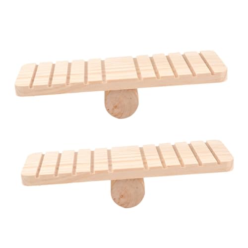 KAILIKETIY 2 Stück Hamster Spielplattform aus Natürlichem Holz Langlebiges Kauspielzeug für Kleintiere Fördert Bewegung und Beschäftigung Geeignet für Hamster Mäuse und Kleine Nagetiere von KAILIKETIY