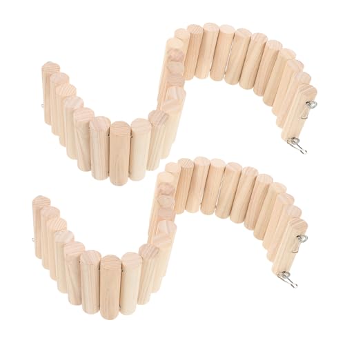 KAILIKETIY 2 Stück Leiterbrückenspielzeug Hamsterkäfigleiter Hamster-aktivitätsspielzeug Hamster-kletterleiter Hamster Hängeleiter Hamsterbrückenleiter Kleines Tierleiterspielzeug Holz Beige von KAILIKETIY