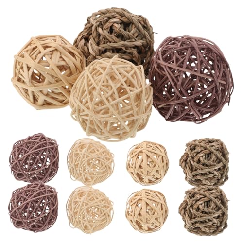KAILIKETIY 20 Stück Handgefertigte Rattan Kaubälle für Kaninchen Hamster Chinchilla Natürliche Robuste Zahnpflege Spielbälle Fördert Gesundes Zähneknirschen Innen und Außen von KAILIKETIY