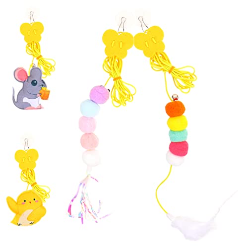 KAILIKETIY 4 Stück Interaktives Katzenspielzeug Teasing Hangings aus Filz mit Federn und Raschelpapier Leichte Katzenhänger für Beschäftigung und Spiel gegen Langeweile für Hauskatzen und KAILIKETIY 4 Stück Interaktives Katzenspielzeug Teasing Hangings aus Filz mit Federn und Raschelpapier Leichte Katzenhänger für Beschäftigung und Spiel gegen Langeweile für Hauskatzen und von KAILIKETIY