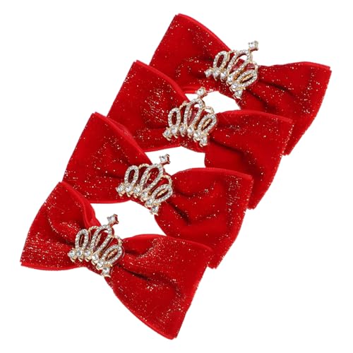 KAILIKETIY 4 Stück Teiliges Pet Hairpin mit Krone und Schleife Hunde und Katzenhaarklammer Sicherer Leicht und Farbbeständig für Hochzeiten und Besondere Anlässe von KAILIKETIY
