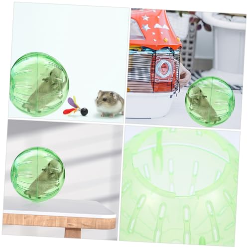 KAILIKETIY Hamster Fitnessball Transparent Grün mit Luftlöchern Sicherer Laufball für Kleintiere Wie Hamster und Meerschweinchen Bewegung und Gesundheit von KAILIKETIY