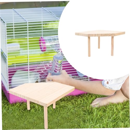 KAILIKETIY Hamsterkäfig Plattform aus Dickem Holz mit Stabilem Ständer Schadstofffrei rutschfest Nagetschutz Geeignet für Zwerghamster Igel Eichhörnchen und Kleine Haustiere Vielseitiges von KAILIKETIY
