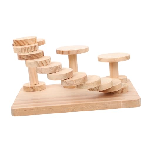 KAILIKETIY Hamsterspielzeug aus Holz mit Leiter und Plattform für Meerschweinchen Frettchen und Kleine Nager Natürliche Kletterbrücke Bewegung Koordination und Balance Robust und Praktisch von KAILIKETIY