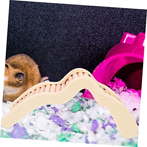 KAILIKETIY Holz kletterleiter für Hamster und Kleintiere Sicheres zur Zahnpflege Fördert Bewegung und Balance im Käfig Dekorative Haustierbrücke für Zwerghamster und Rennmäuse von KAILIKETIY