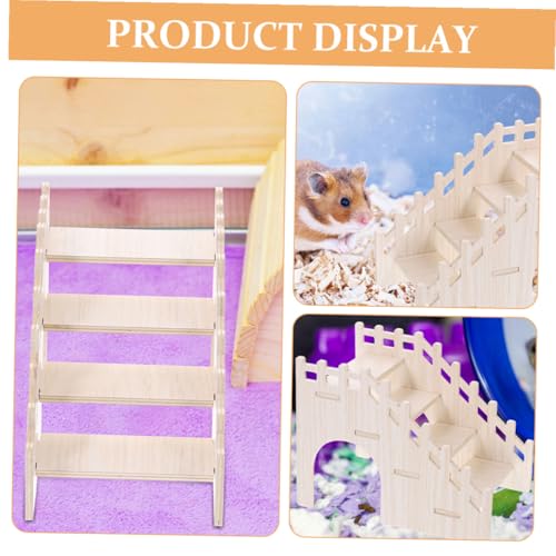 KAILIKETIY Holzleiter für Hamster und Kleine Tiere Multifunktionales Kletterspielzeug und Versteck Sichere Holzplattform für Meerschweinchen Fördert Aktivität und Erkundung für Kleine von KAILIKETIY