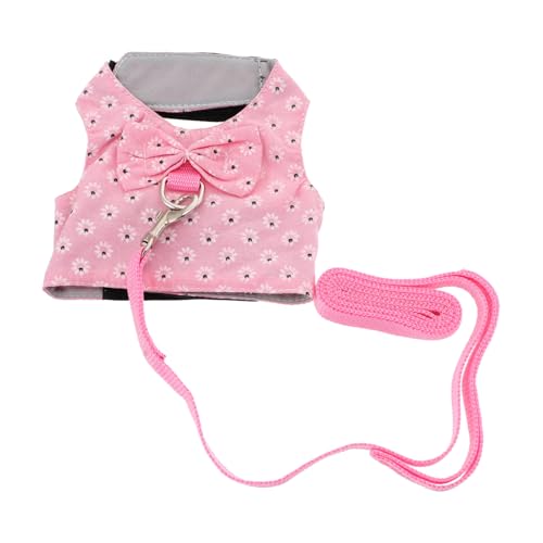 KAILIKETIY Kaninchen Geschirr Weste mit Leine Verstellbares Atmungsaktives Bunny Harness für Kleine Haustiere Bequemes Kleintier Geschirr für Outdoor Design von KAILIKETIY