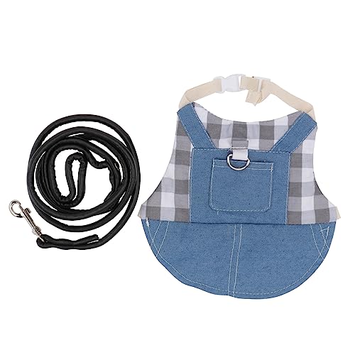 KAILIKETIY Kaninchen Geschirr und Leine aus Weichem Atmungsaktivem Karostoff Verstellbar und Bequem für Kleine Haustiere für Auslauf und Outdoor aktivitäten mit Hasen und Zwergkaninchen von KAILIKETIY