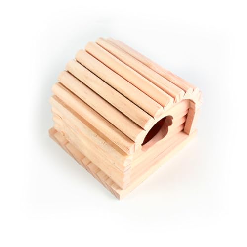 KAILIKETIY Kleintier Holzhaus aus Natürlichem Holz Farbe mit Rundem Eingang Sicheres Versteck für Hamster Mäuse Igel für Innenkäfige und Spielerisches Erkunden Kleiner Haustiere von KAILIKETIY