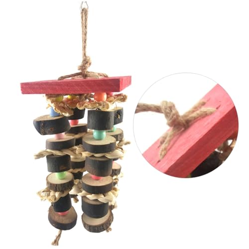 KAILIKETIY Natürliches Vogelspielzeug aus Holz mit Schnabel schleiffunktion Hängendes Kauspielzeug für Wellensittiche Papageien und Kleine Vögel Fördert Beschäftigung und Gesunde von KAILIKETIY