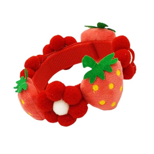 KAILIKETIY Strawberry Flower Pet Collar Verstellbares Katzenhalsband Dekorativer Atmungsaktiver Kragen Für Kätzchen Und Kleine Katzen Alltag Party Festlicher Schmuck KAILIKETIY Strawberry Flower Pet Collar Verstellbares Katzenhalsband Dekorativer Atmungsaktiver Kragen Für Kätzchen Und Kleine Katzen Alltag Party Festlicher Schmuck von KAILIKETIY