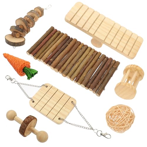KAILIKETIY Teiliges Kaninchen kauspielzeug aus Holz Multifunktional Zahnreinigend für Hamster Meerschweinchen und Kleine Nagetiere Sicheres Kauspielzeug für Gesunde Zähne und Spielerische von KAILIKETIY
