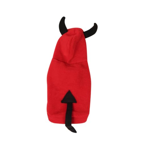 KAILIKETIY Teufel Haustierkostüm Warm Halloween Verkleidung für Kleine Hunde Welpen Party Kleidung von KAILIKETIY
