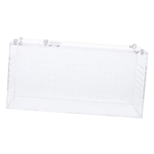 KAILIKETIY Transparente Acryl Reptilienbox mit Belüftungslöchern Tragbares Multifunktionales Terrarium für Schlangen Echsen Spinnen und Insekten Robustes Geruchloses Futter Lebensraumzubehör von KAILIKETIY