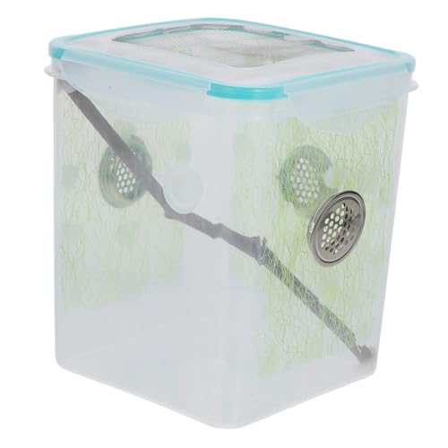 KAILIKETIY Transparente Kleine Futterbox für Reptilien und Insekten Atmungsaktives Terrarium für Gottesanbeterin Spinnen und Kleine Wirbellose Tragbarer Aufzuchtbehälter mit Klarem von KAILIKETIY