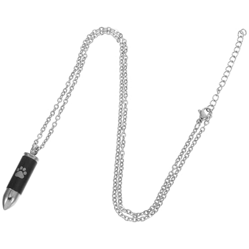 KAILIKETIY Urnen Halskette mit Pfotenabdruck Minimalistisches Andenken für Haustiere Stilvoller Erinnerungs anhänger Personalisierte Gedenkkette für Hundeliebhaber Schlicht und Modisch für von KAILIKETIY