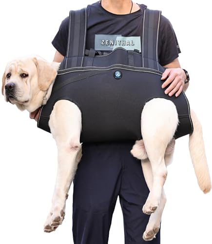 KAJILE Großer Hunde-Rucksack,Ganzkörper-Hebegurt mit Griff,Reflektierend Brustgeschirr Hund,Hundegeschirr Gepolstert,Alte Gelenkverletzungen,Arthritis,Hinterbeinunterstützung,Schwarz,XXL KAJILE Großer Hunde-Rucksack,Ganzkörper-Hebegurt mit Griff,Reflektierend Brustgeschirr Hund,Hundegeschirr Gepolstert,Alte Gelenkverletzungen,Arthritis,Hinterbeinunterstützung,Schwarz,XXL von KAJILE