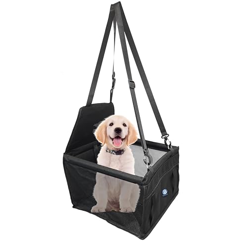 KAJILE Hundefahrersitz,Hundekarosserie mit atmungsaktivem Stoff, klappbarem Design und robustem PVC-Unterstützungsrohr,Für kleine und mittlere Hunde bis zu 10 kg,Schwarz,M von KAJILE