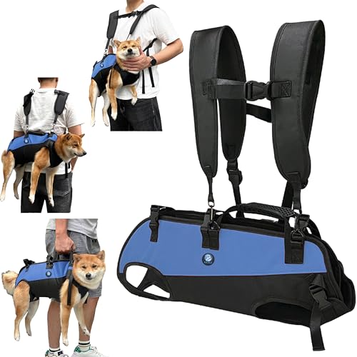 KAJILE Hundetragerucksack,Multifunktionales Geschirr,Haustierhandtasche,Anzug für das Reiten im Freien,Gehhilfe,Täglicher Ausflug,Blau,L KAJILE Hundetragerucksack,Multifunktionales Geschirr,Haustierhandtasche,Anzug für das Reiten im Freien,Gehhilfe,Täglicher Ausflug,Blau,L von KAJILE