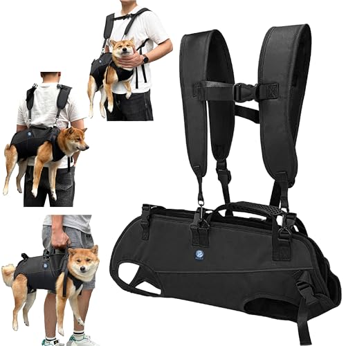 KAJILE Hundetragerucksack,Multifunktionales Geschirr,Haustierhandtasche,Anzug für das Reiten im Freien,Gehhilfe,Täglicher Ausflug,Schwarz,M KAJILE Hundetragerucksack,Multifunktionales Geschirr,Haustierhandtasche,Anzug für das Reiten im Freien,Gehhilfe,Täglicher Ausflug,Schwarz,M von KAJILE
