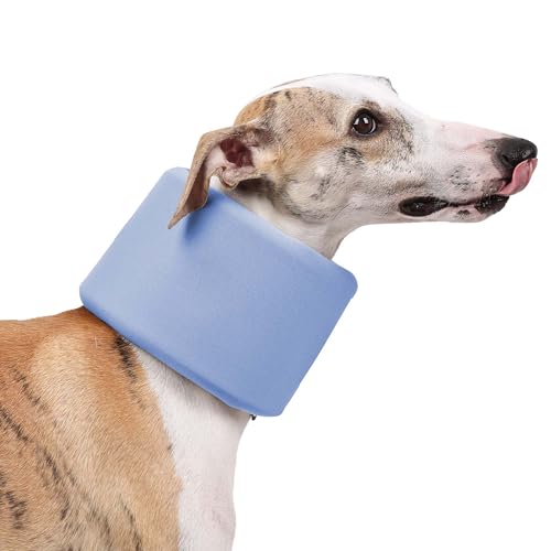 KAJILE Komfortables Haustier-Wiederherstellungshalsband für den Wundschutz Chirurgisches Wiederherstellungshalsband für Katzen Hund nach Operationen, verstellbares Halsband,Blau,M von KAJILE