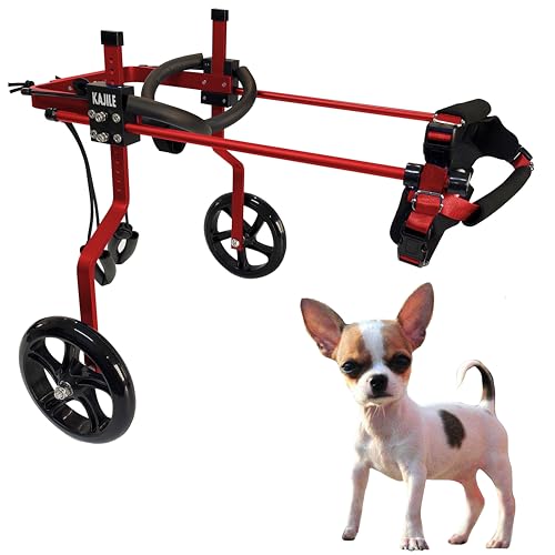 KAJILE Verstellbarer 2-Rad-Hunderollstuhl,XXS-2 Größe für die Rehabilitation der Hinterbeine von behinderten Hunden, Geeignete Höhe 20–25 cm, Breite 8–12 cm, Länge 12–17 cm KAJILE Verstellbarer 2-Rad-Hunderollstuhl,XXS-2 Größe für die Rehabilitation der Hinterbeine von behinderten Hunden, Geeignete Höhe 20–25 cm, Breite 8–12 cm, Länge 12–17 cm von KAJILE