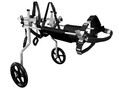 KAJILE Verstellbarer 2-Rad-Hunderollstuhl, XL-3 Größe für behinderte Hund Hinterbeine Rehabilitation, geeignete Höhe 55-70cm, Breite 21-28cm, Länge 30-40cm von KAJILE
