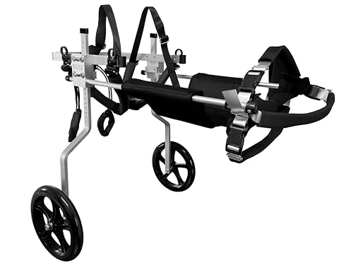 KAJILE Verstellbarer 2-Rad-Hunderollstuhl, XL-2 Größe für behinderte Hund Hinterbeine Rehabilitation, geeignete Höhe 50-65cm, Breite 21-28cm, Länge 30-40cm von KAJILE