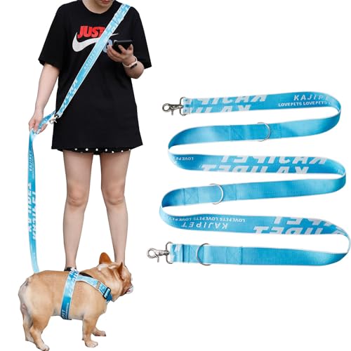 KAJISOO 6-in-1-Hundeleine, multifunktional, lebenslanger Ersatz, 1,2 m, verstellbar, strapazierfähig, für mittelgroße und große Hunde, zum Laufen und Spazierengehen, Blau von KAJISOO