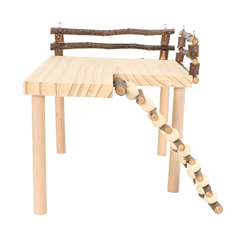 Hamster-Spiel-Aktivitätsset, multifunktionale 2-lagige Hamster-Kletterplattform aus Holz, natürlicher Baumstamm für Hamster von KAKAKE