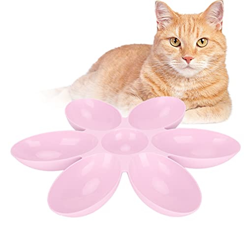 Katzenfutternapf, strapazierfähiger praktischer und tragbarer Katzenfutter- und Wassernapf für die Katze zum Essen(Rosa) von KAKAKE