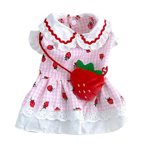 Charm Strawberry Print Pet Dress Permeable Pet Dress Outfit Birthday Dog Dress for Small Dogs and Cats Charm Strawberry Print Pet Dress Permeable Pet Dress Outfit Birthday Dog Dress for Small Dogs and Cats von KAKASEA