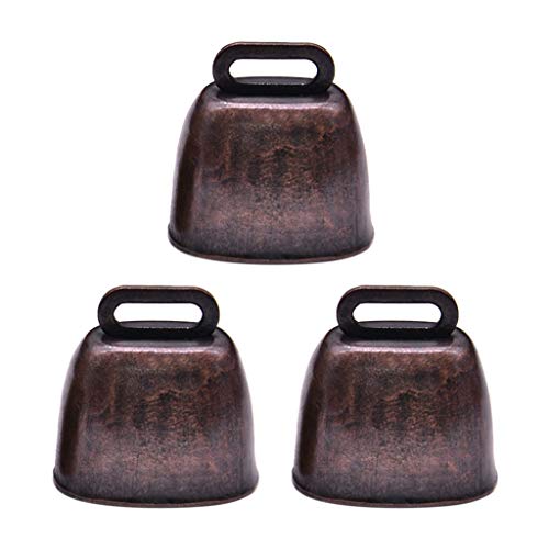 KAKASEA 3 Stück Kuh Weideglocken Rinder Bauernhof Tier Laut Bronze Metall für Pferd Schaf Ziege von KAKASEA